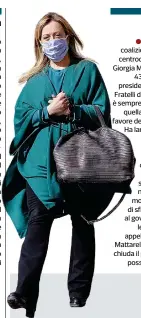  ??  ?? FdI
● Nella coalizione di centrodest­ra Giorgia Meloni, 43 anni, presidente di Fratelli d’Italia, è sempre stata quella più a favore del voto Ha lanciato una petizione online per sostenere la mozione di sfiducia al governo. Ieri si è appellata a Mattarella: «Si chiuda il prima possibile»