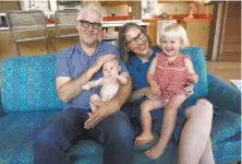  ?? Liz Hafalia / The Chronicle ?? Blue Bottle founder James Freeman, with wife Caitlin Williams Freeman and kids Monroe (left) and Linden Pepper.