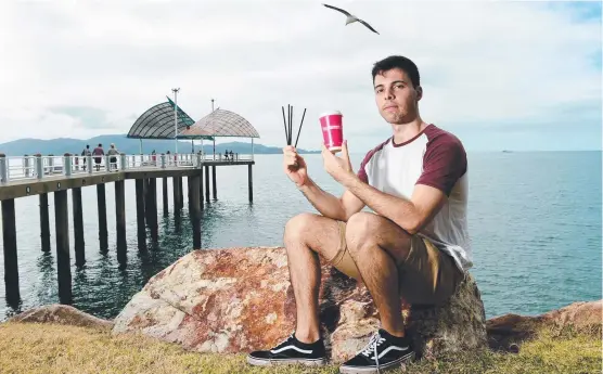  ?? LAST STRAW: David Coley has started the Plastic Free Townsville movement in order to protect the Great Barrier Reef. Picture: SCOTT RADFORD- CHISHOLM ??