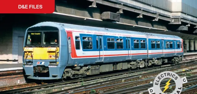  ?? ?? Patched Network SouthEast livery could be seen on Class 456s as late as November 2002 when No. 456009 was photograph­ed at London Victoria station departing with a service for West Croydon.