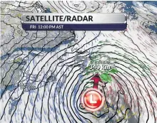  ??  ?? Satellite/radar composite of the Newfoundla­nd Blizzard, Friday, Jan. 17 , 2020.