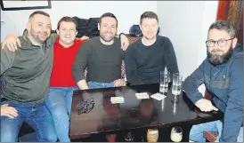  ?? (Pic: P O’Dwyer) ?? Martin O’Sullivan, David O’Malley, Stephen Dunne, Hugh O’Neill and Mike Cullinane at the launch of Glanfest in O’Donnells Bar, Glanworth last Saturday night.