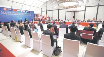  ??  ?? Trade ministers attend the third Inter-sessional RCEP Ministrial Meeting held early this year in Hanoi.The conclusion of the RCEP is expected to be extended to the middle of next year due to time constraint­s and with many issues yet to be discussed,...