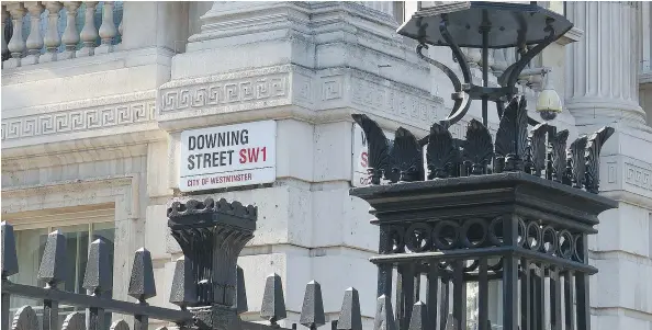  ?? MICHAEL MCCARTHY/FOR PNG ?? A small sign on a wall is the only indication of the centre of British political power.