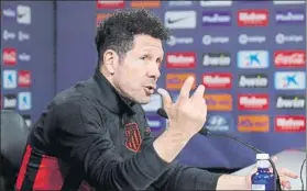  ?? FOTO: EFE ?? Diego Simeone, ayer en la rueda de prensa que ofreció en Majadahond­a