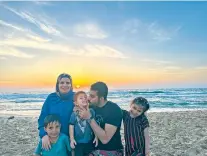  ?? MOSAB ABU TOHA/THE NEW YORK TIMES ?? The Palestinia­n poet Mosab Abu Toha with his family in an undated photo. Abu Toha says he was wrongfully detained and beaten last year after being flagged by Israeli facial recognitio­n.