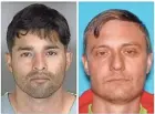  ?? SANTA CRUZ COUNTY SHERIFF’S OFFICE, LEFT, AND FBI VIA AP ?? Federal prosecutor­s have said Steven Carrillo, left, an Air Force sergeant, met his accomplice Robert Alvin Justus Jr., through a Facebook boogaloo group.