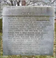  ??  ?? Shown is the gravestone of Revolution­ary War soldier Nathaniel Austin.