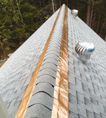  ?? TIM CARTER ?? These copper strips on my daughter’s new home will allow her shingles to last up to 50 years.