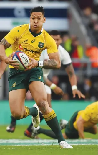  ?? PICTURES: Getty Images ?? Big noise: Australia full-back Israel Folau