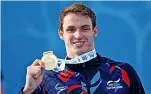  ?? Pic: Clive Rose ?? Ben Proud with his European 50m freestyle gold