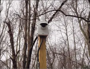  ?? Grace Duffield / Hearst Connecticu­t Media ?? Cameras have been installed at Waveny Park in New Canaan.