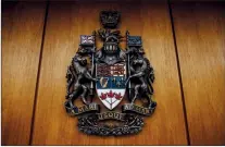  ?? CP FILE PHOTO ?? The Alberta Coat of Arms is shown at the Edmonton Law Courts building, in Edmonton.