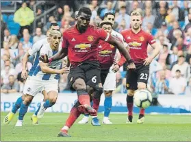  ?? FOTO: GETTY IMAGES ?? Paul Pogba (25 años) marcó de penalti en la derrota del United en Brighton