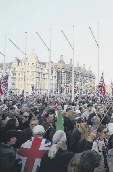  ??  ?? March to Leave protesters gather at Parliament Square yesterday after MPS rejected Theresa May’s