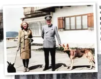  ??  ?? Left: Adolf Hitler and Eva Braun with their dogs at the Berghof
Below: Hitler with some of his Begleit Kommando. Both the FBB troops (Führer-Begleit-Battalon) or Führer Escort Battalion, and Leibstanda­rte-SS personal guard troops were on duty around the clock to ensure Hitler`s safety and security