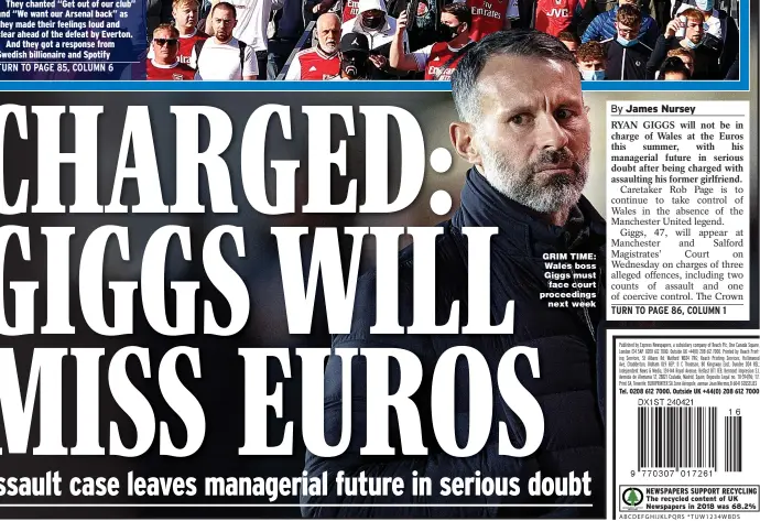  ??  ?? GRIM TIME: Wales boss Giggs must face court proceeding­s next week