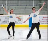  ?? SEAN D. ELLIOT THE DAY ?? Competitiv­e figure skaters Ashley Morell, 14, left, and Darren Nyland, 16, strike a pose after demonstrat­ing their moves on the ice at the Rose Garden Ice Arena in Norwich on Monday.