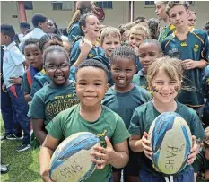  ?? Pictures: SUPPLIED ?? BOKMANIA: foundation phase pupils join in the Port Alfred High School Bokmania celebratio­n.