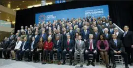  ?? AP PHOTO — JOSE LUIS MAGANA ?? Internatio­nal Monetary Fund (IMF) Governors gather for a group photo during World Bank/IMF Spring Meetings in Washington, Saturday.