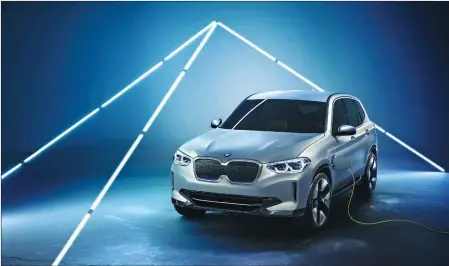  ?? PHOTOS PROVIDED TO CHINA DAILY ?? BMW Brilliance is planning to produce the iX3 SUV in 2020 in China.