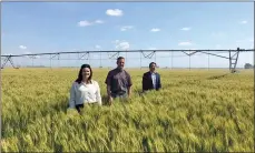  ??  ?? The Eastern Irrigation District is receiving up to $100,000 in funding from the Alberta and federal government­s to complete a dam safety review. Pictured from left: MLA Michaela Glasgo, Brooks-Medicine Hat, Jason Hale, chairman, Eastern Irrigation District, and Minister Devin Dreeshen.