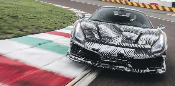 ?? FERRARI ?? The 2019 Ferrari 488 Pista tops out at more than 340 km/h, accelerate­s to 100 km/h in less than three seconds and hits the 200 km/h mark in under eight seconds.