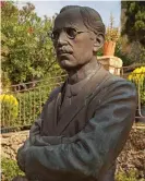  ?? ?? Bronze statue of Sir Alexander Hardcastle at the Valley of the Temples in Agrigento, Sicily. Photograph: Paul Shawcross/ Alamy