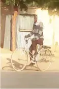  ?? ?? Halliru Nuhu on his bicycle