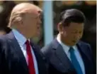  ?? FOTO AFP ?? De Chinese president Xi Jinping gaf Trump “tien minuten geschieden­isles”.