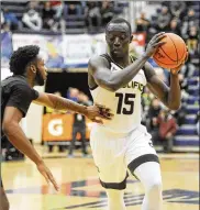  ?? MARC PENDLETON / STAFF FILE ?? Alimamy Koroma helped Prolific Prep (Calif.) defeat IMG Academy (Fla.) 75-71 in the 16th annual Premier Health Flyin’ to the Hoop at Trent Arena in 2018.