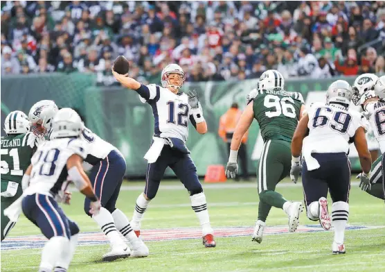  ?? AP ?? Tom Brady, en el juego ante los Jets de Nueva York de la semana anterior.