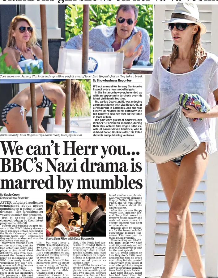  ?? By Showbusine­ss Reporter ?? Toes encounter: Jeremy Clarkson ends up with a perfect view of lover Lisa Hogan’s feet as they take a break Bikini beauty: Miss Hogan strips down ready to enjoy the sun IT’S not unusual for Jeremy Clarkson to inspect every new model he gets.
In this...