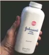  ?? — Reuters ?? A bottle of Johnson and Johnson Baby Powder is seen in a photo illustrati­on taken in New York.