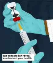  ??  ?? Blood tests can reveal much about your health