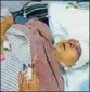  ??  ?? Injured Sunita Jain, 53, of Chhoti Baradari, Jalandhar, under treatment. HT PHOTO