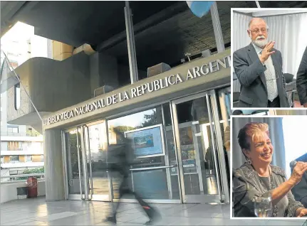  ?? FOTOS: CEDOC PERFIL ?? ESCANDALO EN LA BN. Alberto Manguel acompañado de Pablo Avelluto (arriba) y de Elsa Barber (abajo).