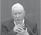  ?? AP COURT TV VIA ?? Barry Brodd, a former Santa Rosa, California, police officer, says officers need only to have a reasonable fear that there’s a threat and then adjust their actions accordingl­y.