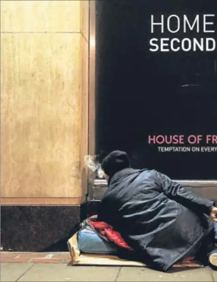 ??  ?? A homeless man takes shelter beside a department store as frontline charities report a rising number of rough-sleepers are being forced to live on Scotland’s streets