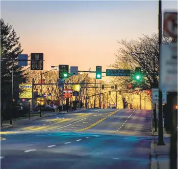  ?? APRIL GAMIZ/THE MORNING CALL ?? Grape Street is a ghost town in Whitehall on April 1, the first day of the statewide stay-at-home order.