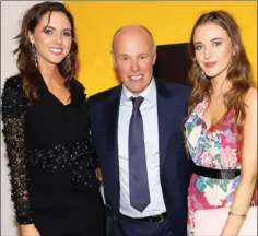  ??  ?? Blaithin and Niamh Ennis with General Paints managing director Kevin O’Connor at the Curator launch.