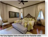  ?? ?? The Cory Aquino Suite dressed in her favorite color.