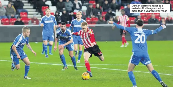  ??  ?? Duncan Watmore hopes to a make his first league start in more than a year this afternoon