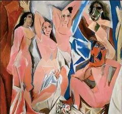  ??  ?? Landmark: Picasso’s Les Demoiselle­s d’Avignon shockingly depicts prostitute­s, but changed the course of modern art