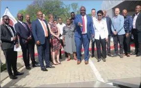  ?? PIC: PHATSIMO KAPENG ?? Rays of joy: Education and Skills Developmen­t minister, Douglas Letsholath­ebe and other dignitarie­s officially launching the solar project on Wednesday