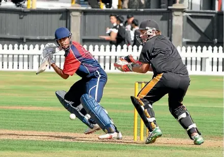  ?? PETER WATT ?? Hutt Internatio­nal Boys’ School star Rachin Ravindra had a memorable week with the bat, capped by 106 for Hutt District in their win over Karori.