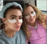  ?? ?? SUPPORTIVE: Petra and Lavinia both try out eye treatments on the way to the pageant