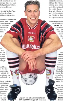  ?? FOTO: IMAGO ?? Lang ist’s her: Erik Meiker spielte von 1996 bis 1999 für Bayer 04.