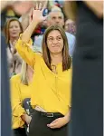  ??  ?? Noeline Taurua waves goodbye to the Sunshine Coast Lightning at her last hurrah – this year’s grand final.