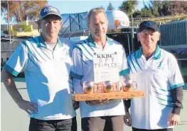  ?? Photo / Supplied ?? The winning team from Cambridge Central Bowling Club skipped by G. Cotter at Kihikihi Bowling Club.